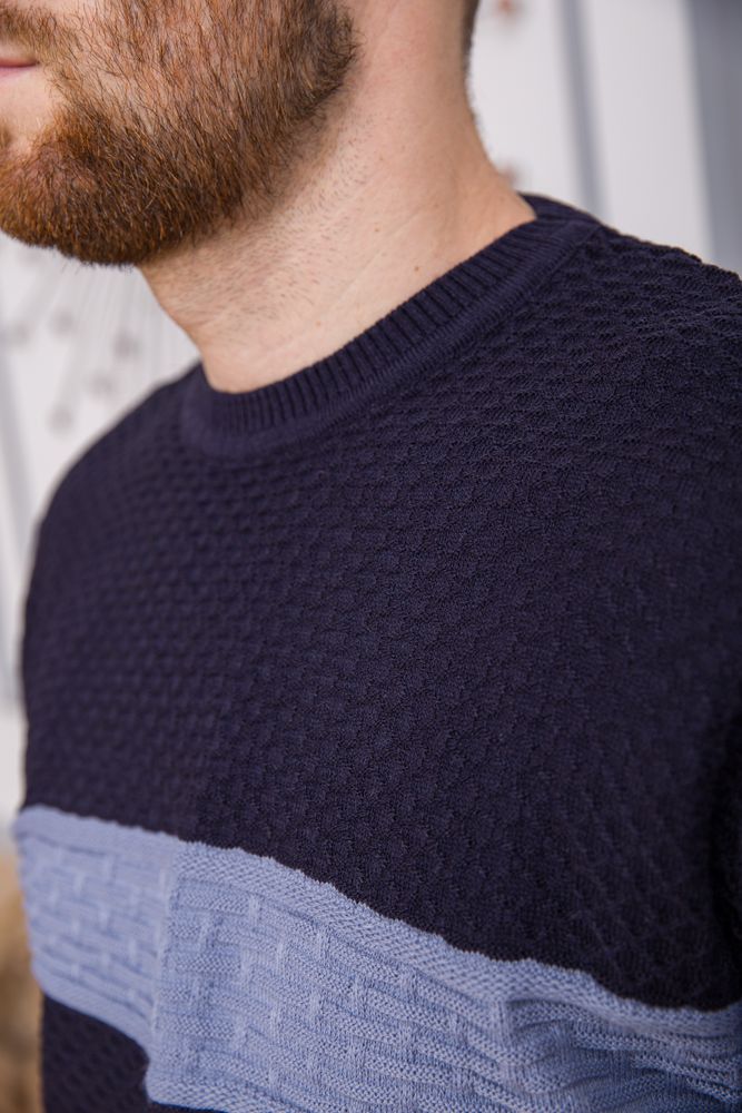 Свитер мужской, цвет сине-голубой, 161R730 — изображение 5