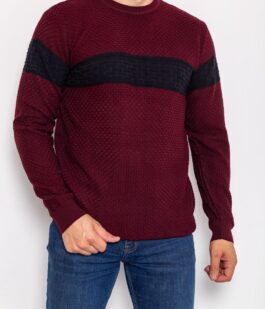 Свитер мужской, цвет бордовый, 161R730