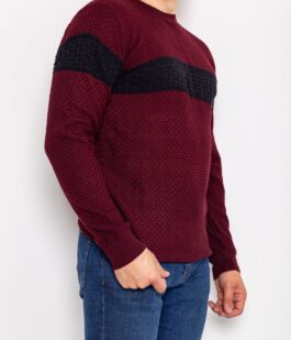 Свитер мужской, цвет бордовый, 161R730