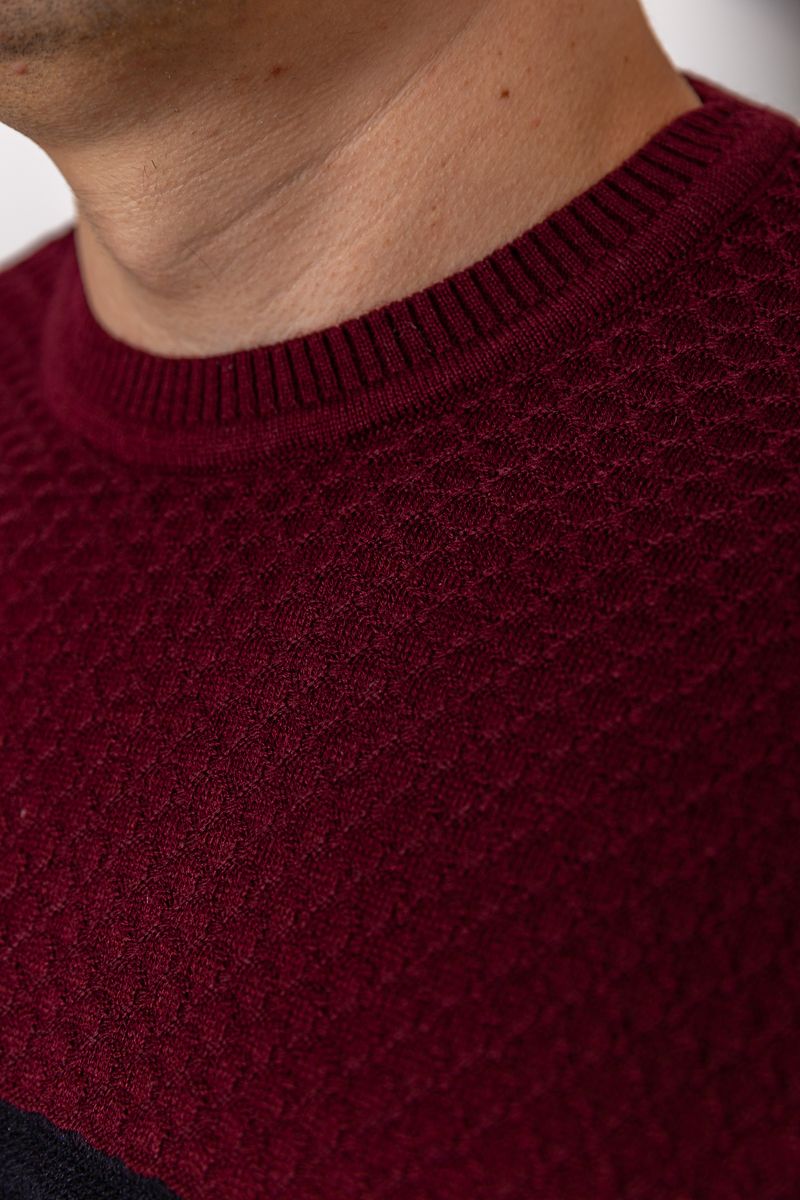Свитер мужской, цвет бордовый, 161R730 — изображение 4