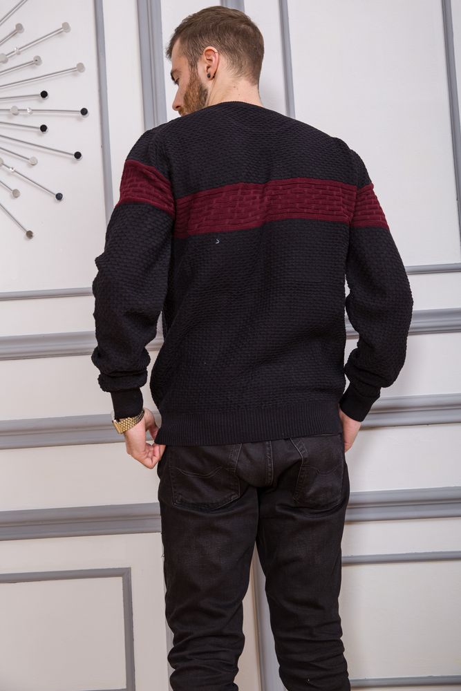 Свитер мужской, цвет черно-бордовый, 161R730 — изображение 4
