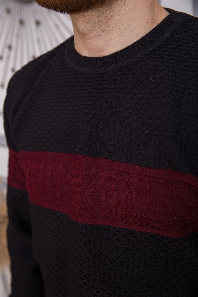 Свитер мужской, цвет черно-бордовый, 161R730 — изображение 5