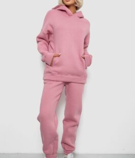 Спортивный костюм женский на флисе, цвет пудровый, 247R2012