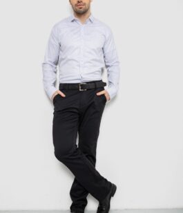 Рубашка мужская однотонная с принтом, цвет белый, 186R2114