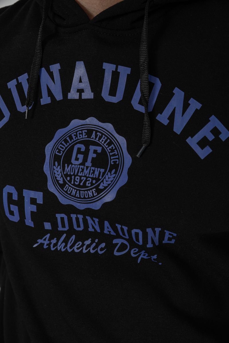 Худи мужской на флисе с капюшоном, цвет черный, 244R2197 — изображение 5