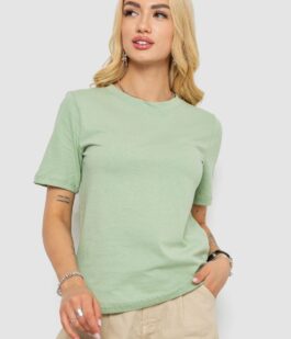 Футболка женская однотонная, цвет оливковый, 241R1800