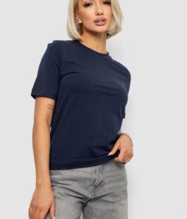 Футболка женская однотонная, цвет синий, 241R1800