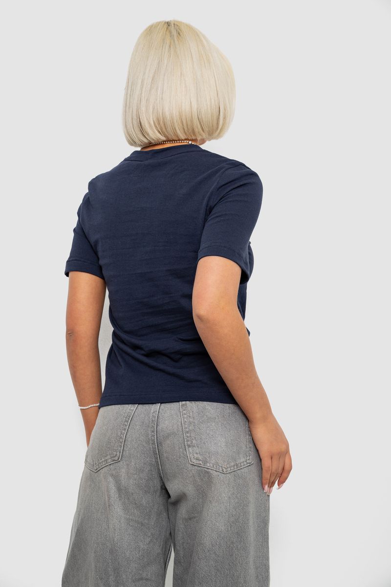Футболка женская однотонная, цвет синий, 241R1800 — изображение 4