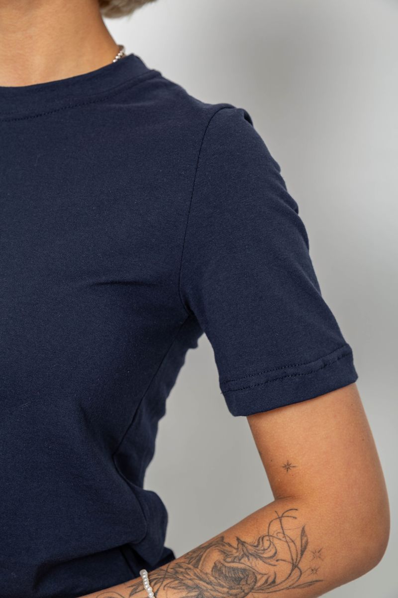 Футболка женская однотонная, цвет синий, 241R1800 — изображение 5