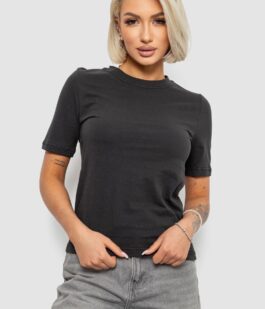 Футболка женская однотонная, цвет грифельный, 241R1800