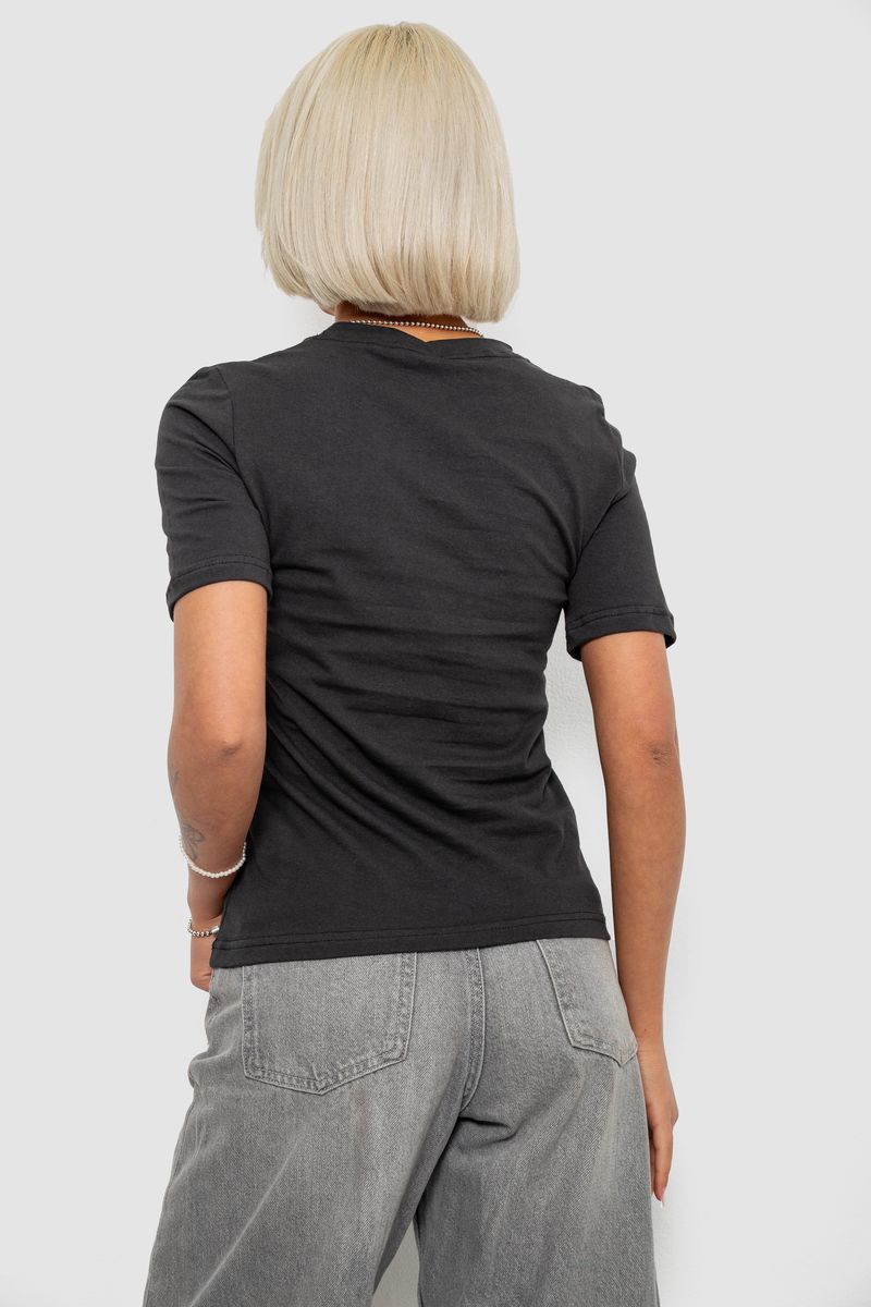Футболка женская однотонная, цвет грифельный, 241R1800 — изображение 4