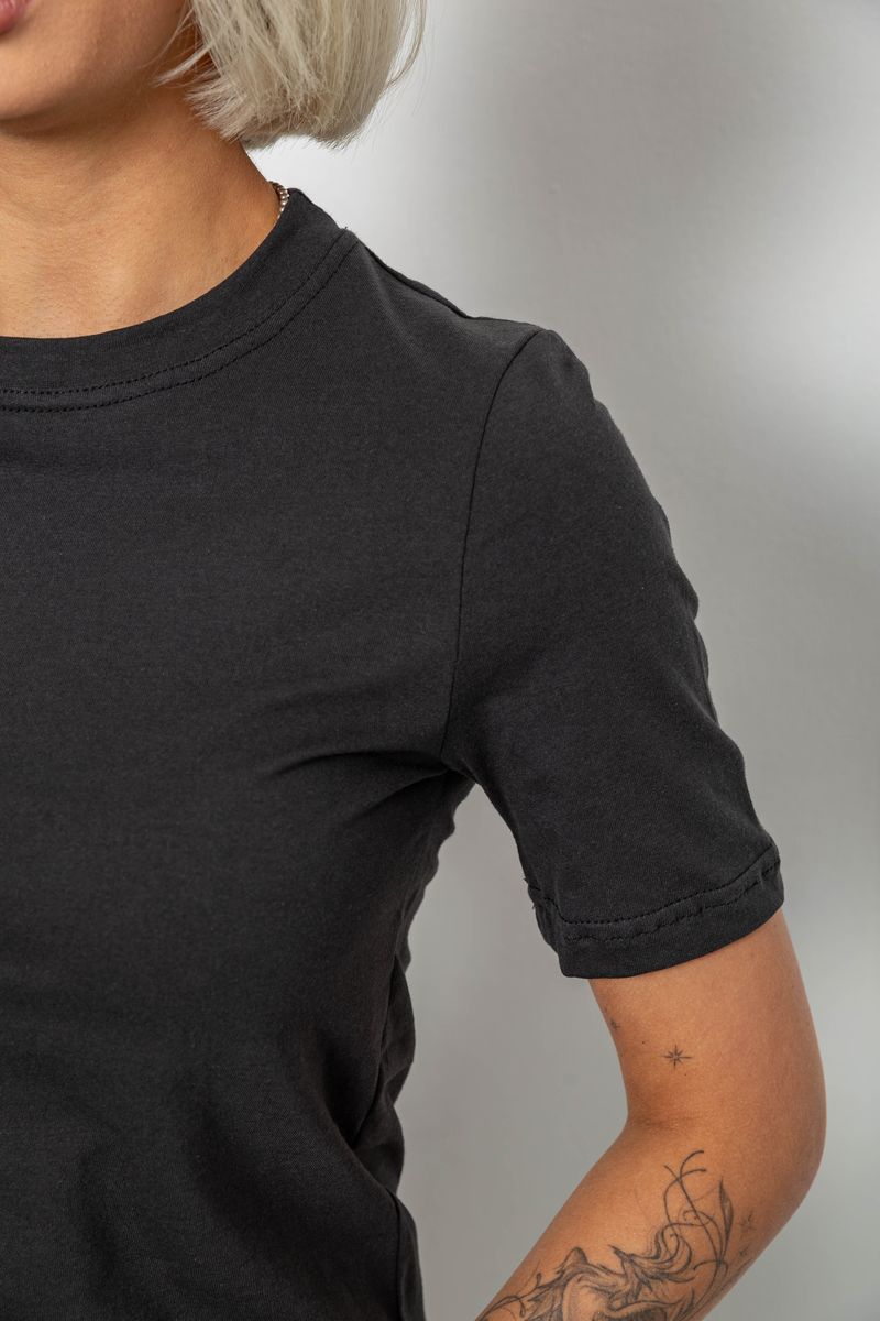 Футболка женская однотонная, цвет грифельный, 241R1800 — изображение 5