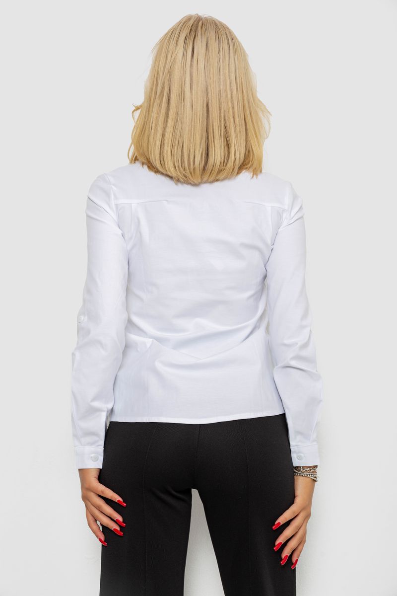 Блуза однотонная, цвет белый, 230R96-12 — изображение 4