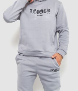 Спортивный костюм мужской на флисе, цвет светло-серый, 238R57046
