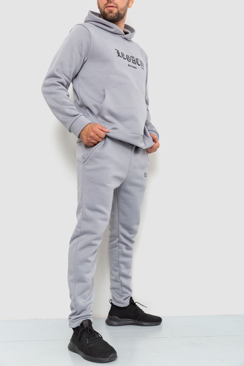 Спортивный костюм мужской на флисе, цвет светло-серый, 238R57046 — изображение 4