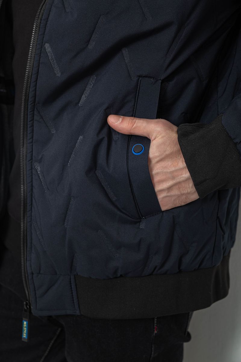 Куртка мужская демисезонная с капюшоном, цвет синий, 244RL-9882AL — изображение 6