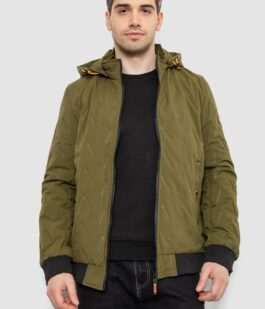 Куртка мужская демисезонная с капюшоном, цвет хаки, 244RL-9882AL
