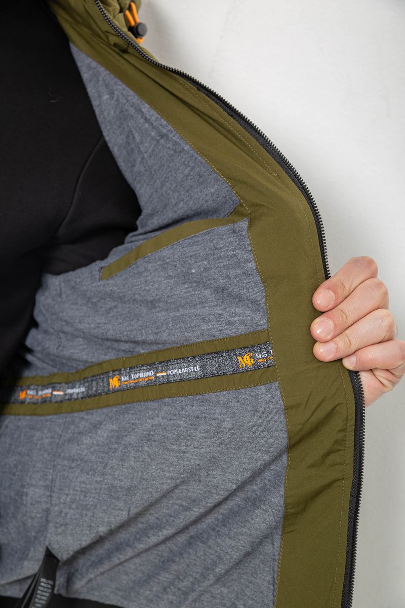 Куртка мужская демисезонная с капюшоном, цвет хаки, 244RL-9882AL — изображение 6