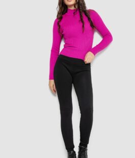 Водолазка женская в рубчик, цвет фуксия, 214R91306