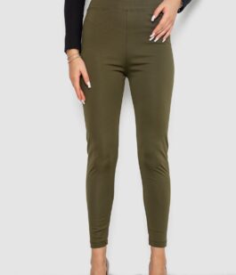 Лосины утепленные на флисе, цвет хаки, 243R053