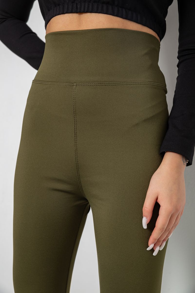 Лосины утепленные на флисе, цвет хаки, 243R053 — изображение 6