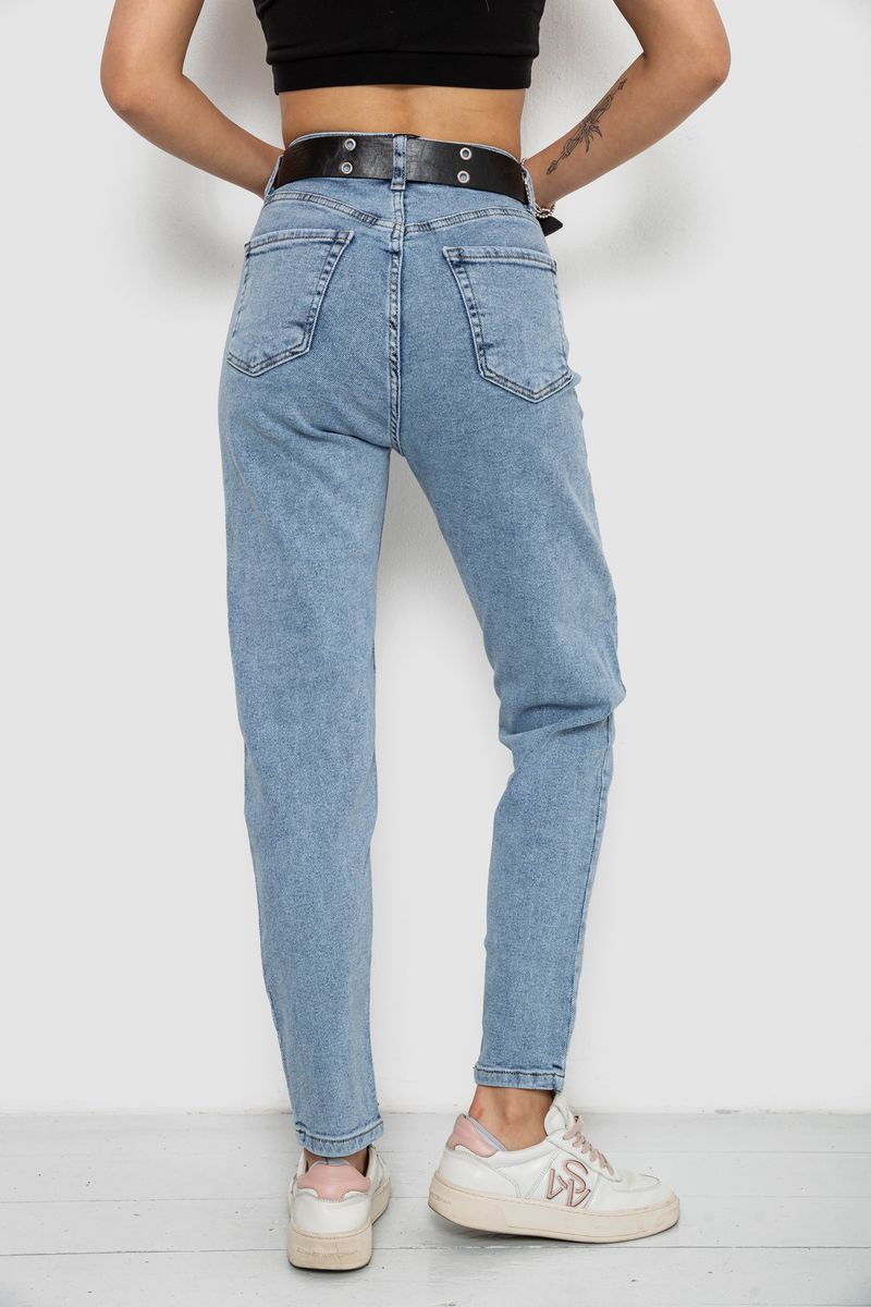 Джинсы женские MOM стрейч, цвет голубой, 244R00266 — изображение 4