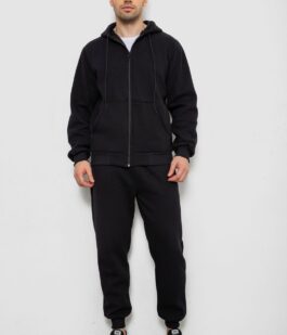 Спортивный костюм мужской на флисе, цвет черный, 238R165