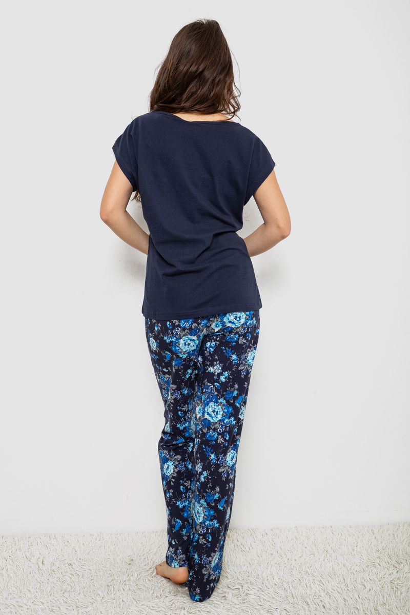 Пижама женская с принтом, цвет синий, 243R1484-003 — изображение 4