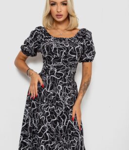 Платье софт с принтом, цвет черный, 230R1010-5