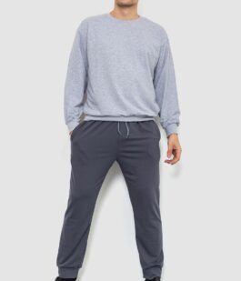 Спортивные штаны мужские двухнитка, цвет серый, 241R8005