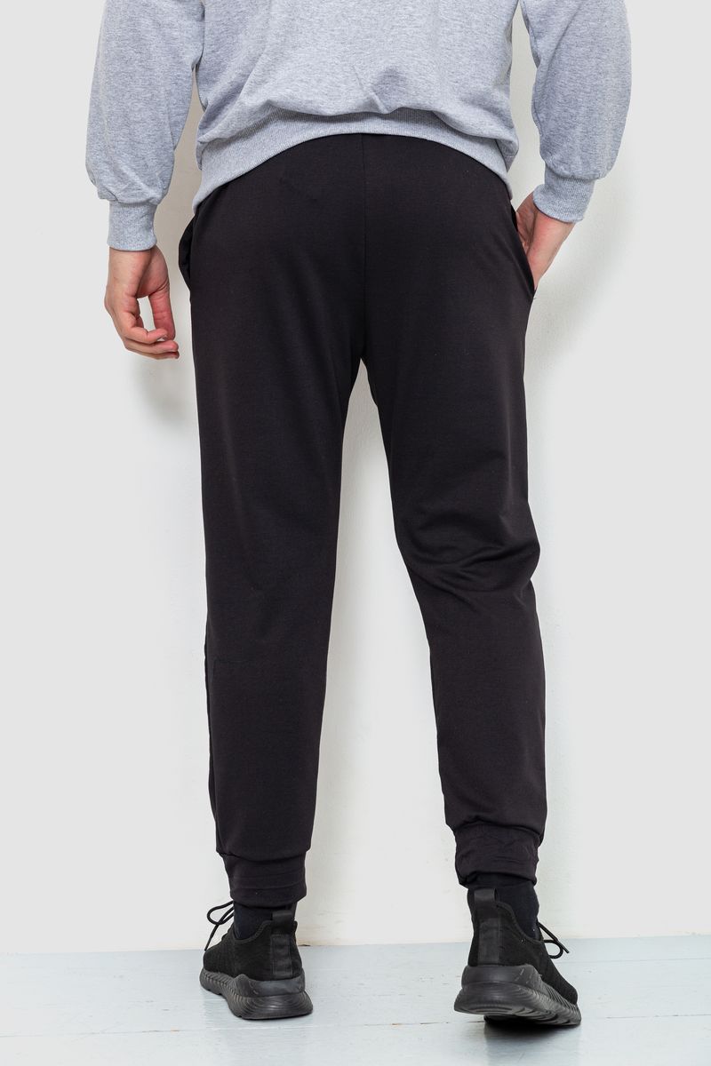 Спортивные штаны мужские двухнитка, цвет черный, 241R8005 — изображение 4