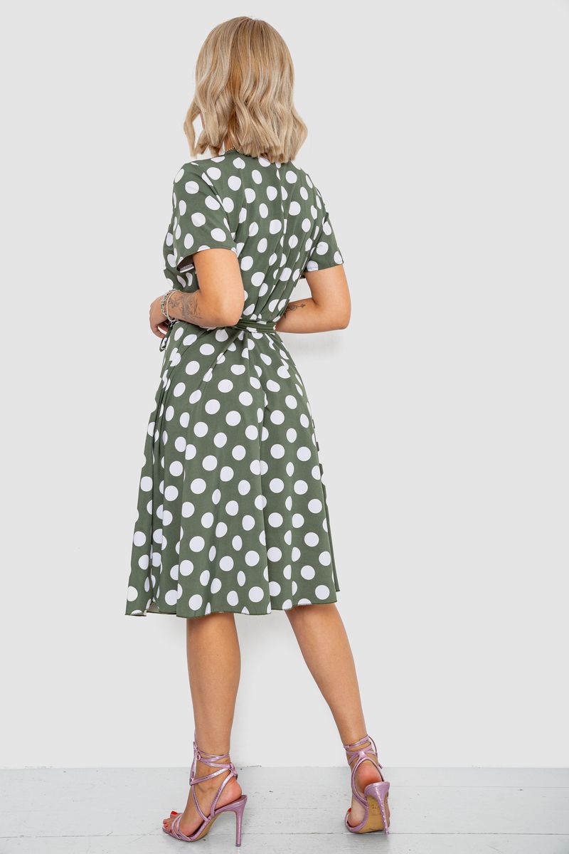 Сарафан в горох, цвет хаки, 241R166 — изображение 4