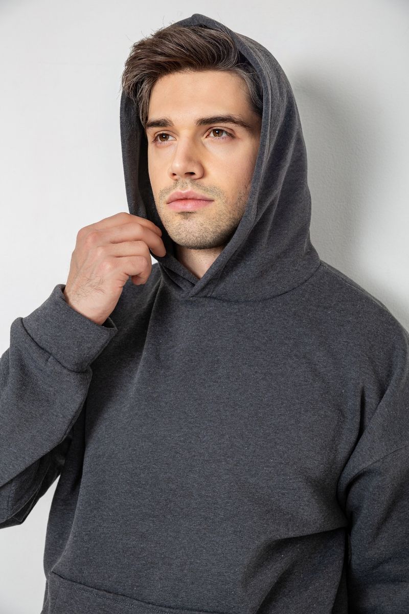 Спортивный костюм мужской на флисе, цвет темно-серый, 177R235 — изображение 5