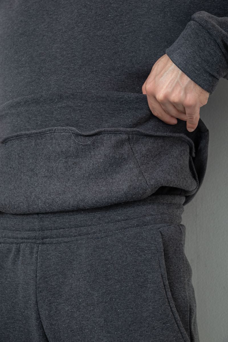 Спортивный костюм мужской на флисе, цвет темно-серый, 177R235 — изображение 6