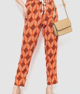 Штаны женские свободного кроя, цвет терракотовый, 244R053-1