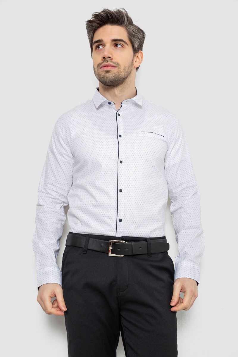 Рубашка мужская однотонная с принтом