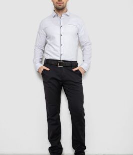 Рубашка мужская однотонная с принтом, цвет белый, 186R2025