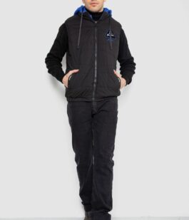 Жилетка мужская демисезонная двухсторонняя, цвет черно-синий, 244R99002