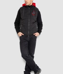 Жилетка мужская демисезонная двухсторонняя, цвет черно-красный, 244R99002