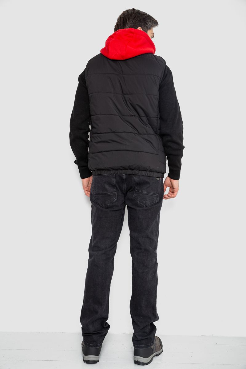 Жилетка мужская демисезонная двухсторонняя, цвет черно-красный, 244R99002 — изображение 4