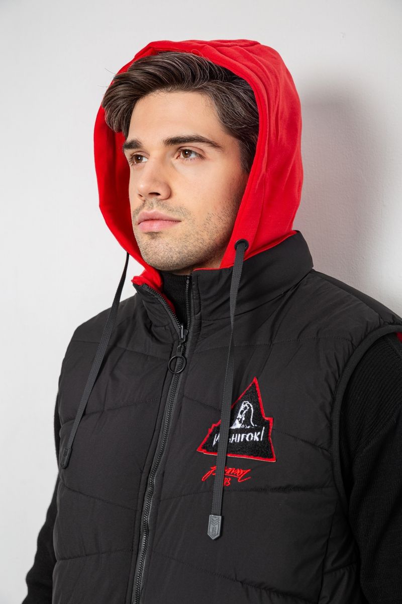 Жилетка мужская демисезонная двухсторонняя, цвет черно-красный, 244R99002 — изображение 5