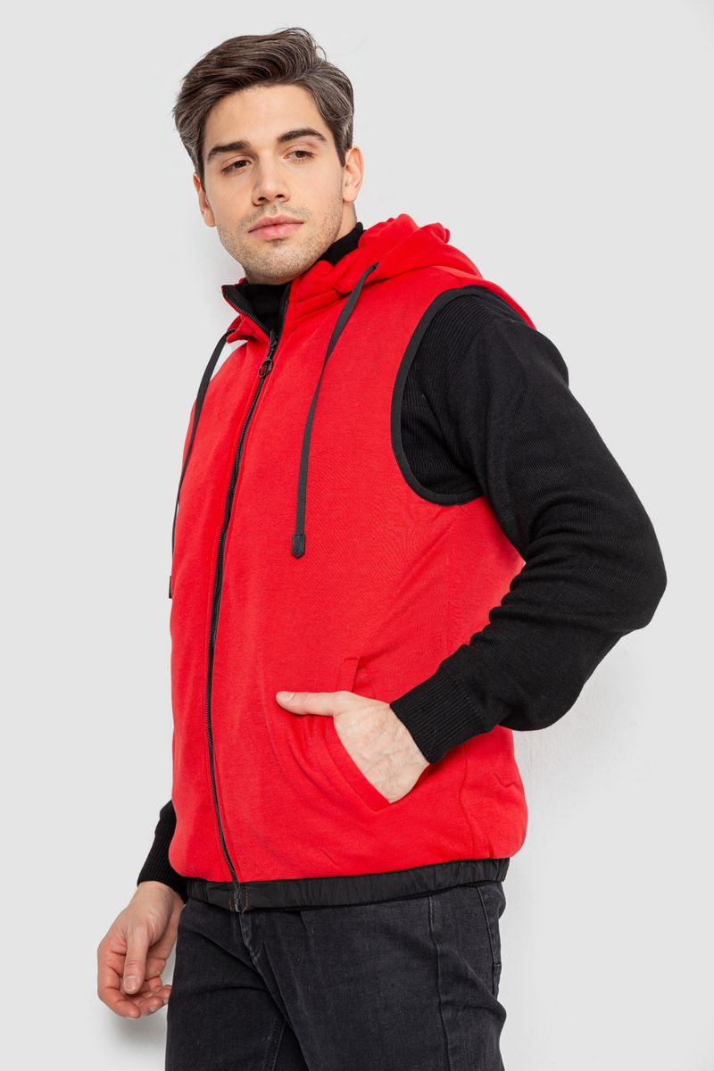 Жилетка мужская демисезонная двухсторонняя, цвет черно-красный, 244R99002 — изображение 9