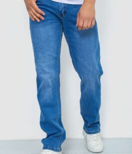 Джинсы мужские с потертостями, цвет голубой, 244R22-784