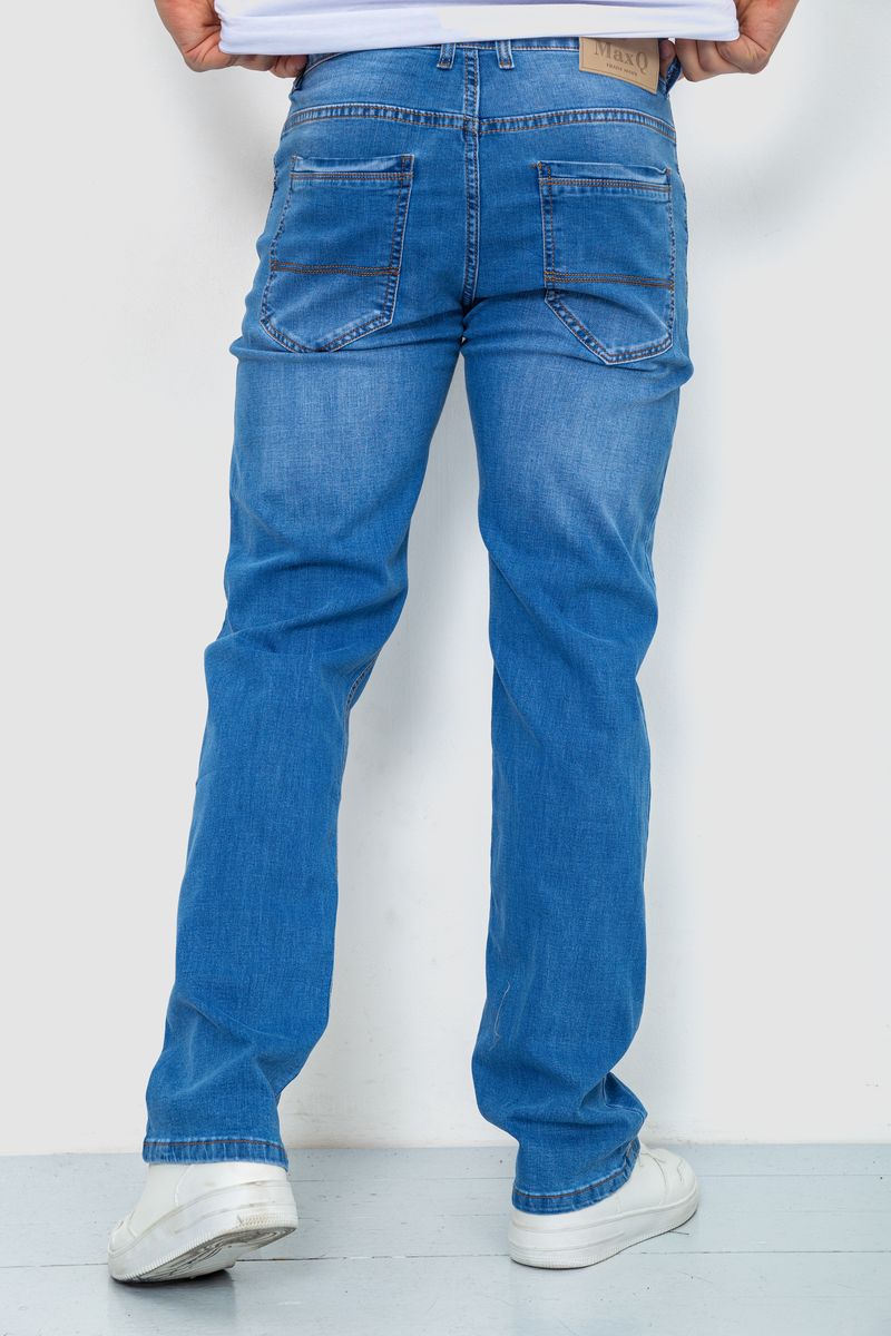 Джинсы мужские с потертостями, цвет голубой, 244R22-784 — изображение 4