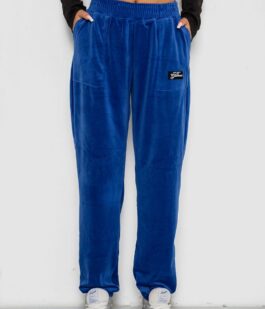 Спортивные штаны велюровые женские, цвет электрик, 238R58649-1