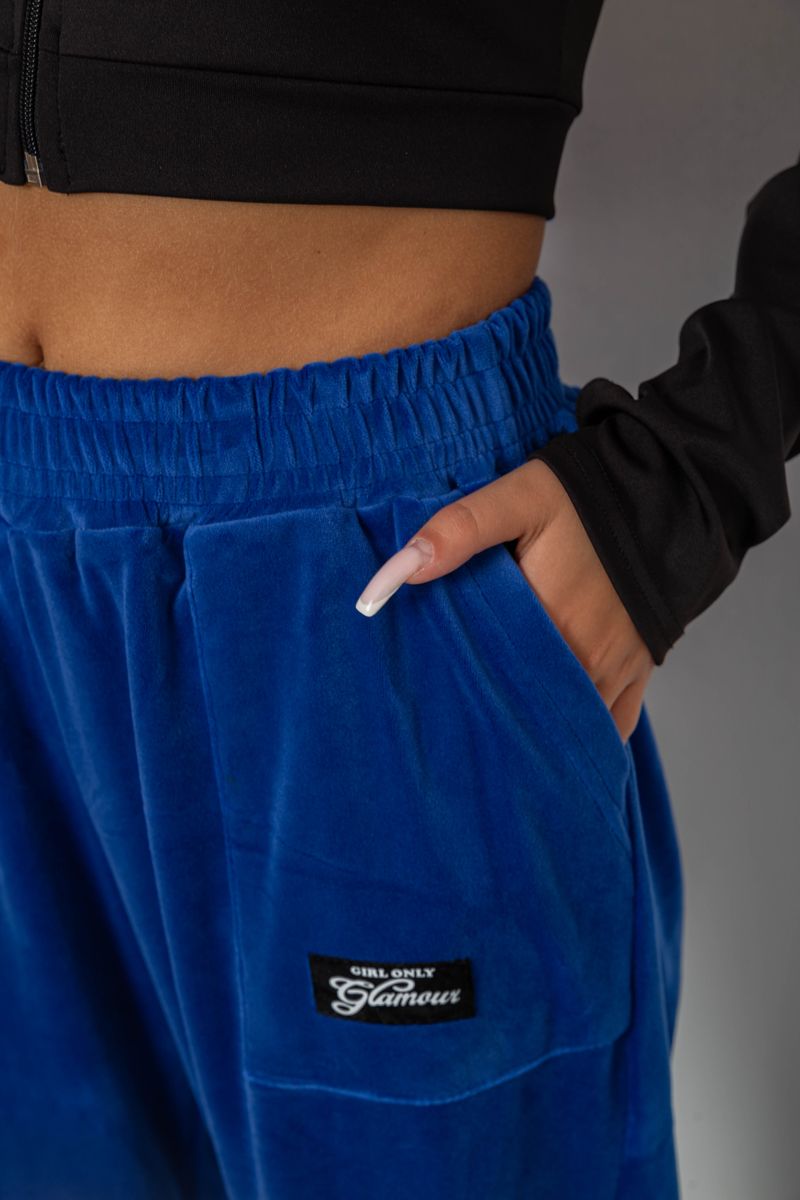 Спортивные штаны велюровые женские, цвет электрик, 238R58649-1 — изображение 5