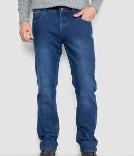 Джинсы мужские на флисе, цвет синий, 254R2409