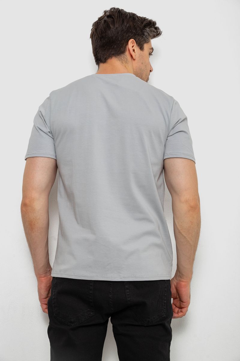 Футболка мужская однотонная, цвет светло-серый, 238R155 — изображение 4