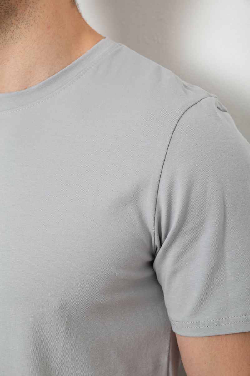 Футболка мужская однотонная, цвет светло-серый, 238R155 — изображение 5