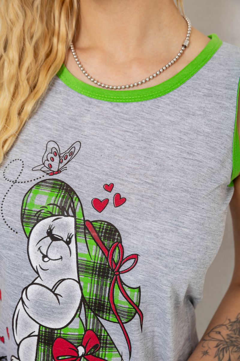 Пижама женская с принтом, цвет серо-салатовый, 238RB40 — изображение 5